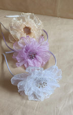 Ivory Floral Headband for Girls & Women – Elegant Wedding & Party Hair Accessory