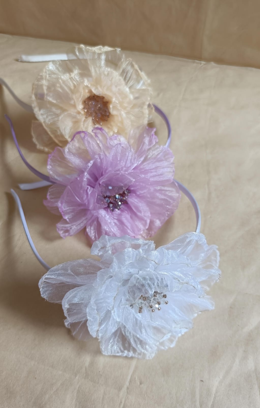 Ivory Floral Headband for Girls & Women – Elegant Wedding & Party Hair Accessory