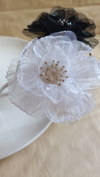 Ivory Floral Headband for Girls & Women – Elegant Wedding & Party Hair Accessory