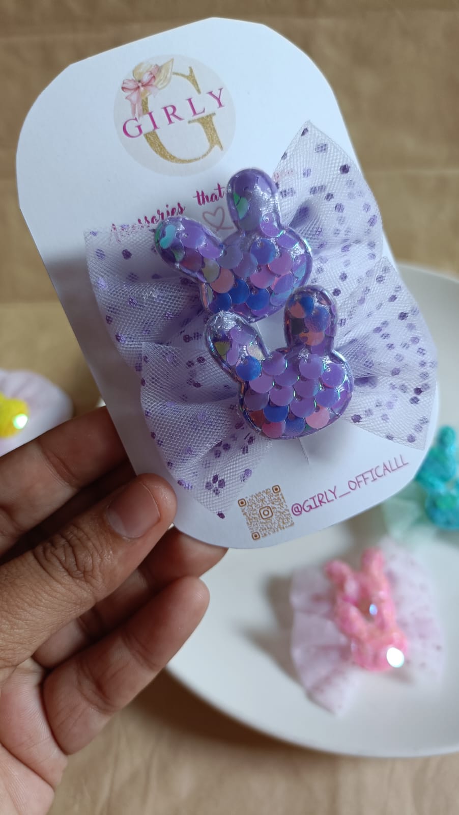Bunny Sequin Hair Clip for Girls | Cute Bow Hair Accessory