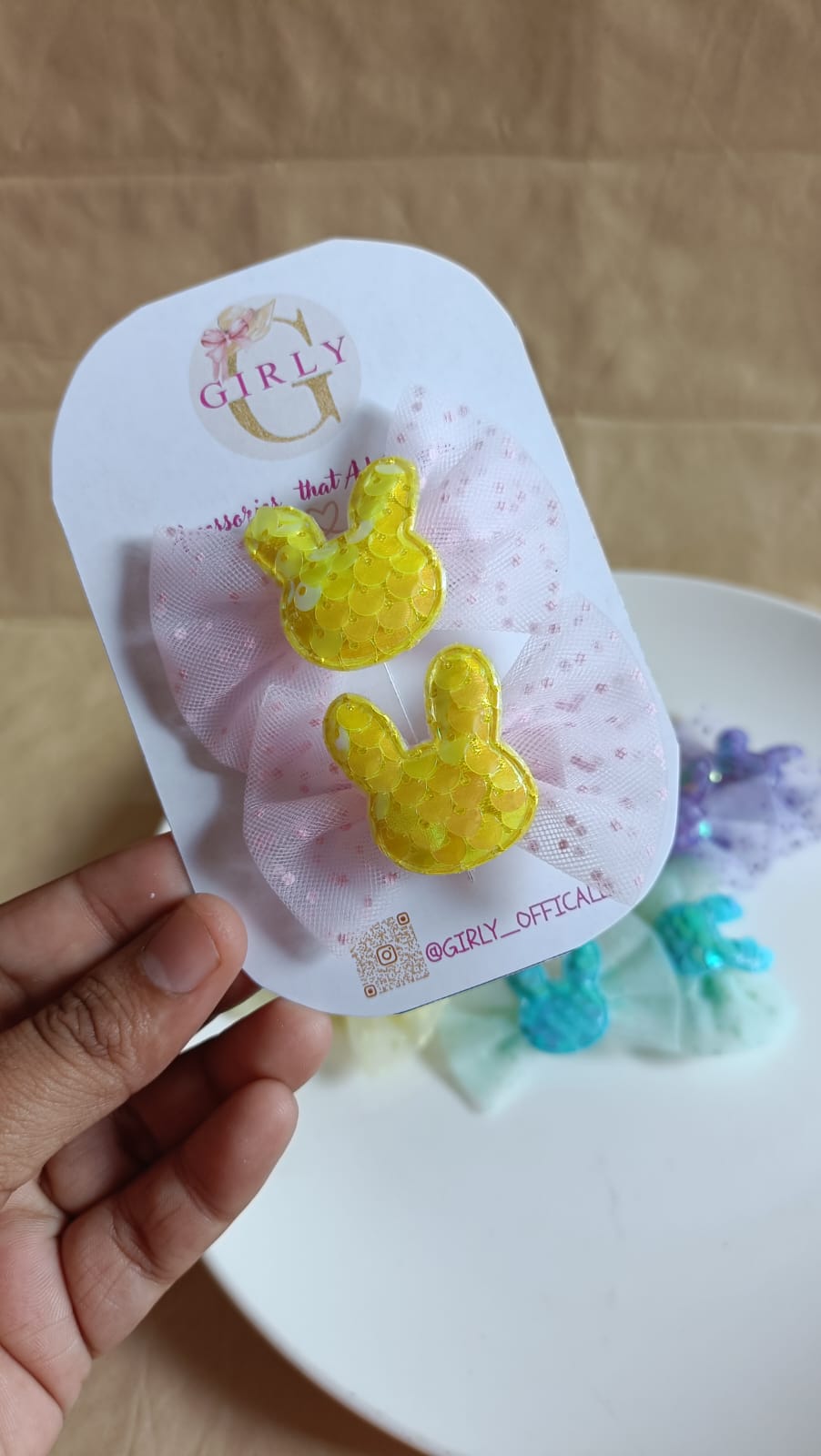 Bunny Sequin Hair Clip for Girls | Cute Bow Hair Accessory