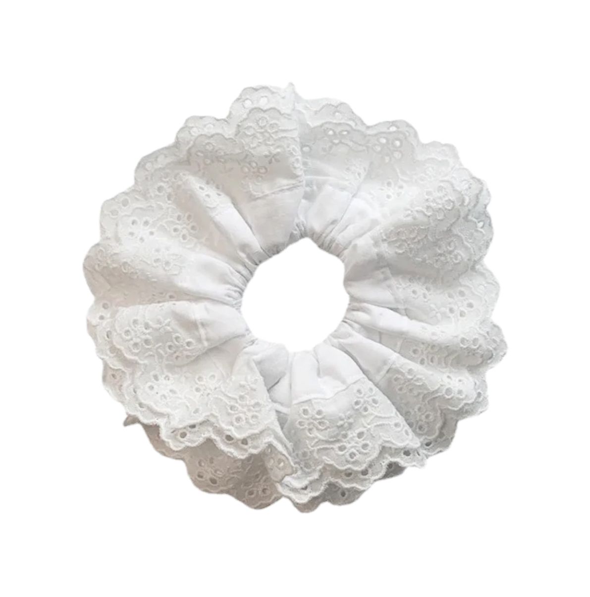 Oversized Lace Hair Scrunchie – Black & White